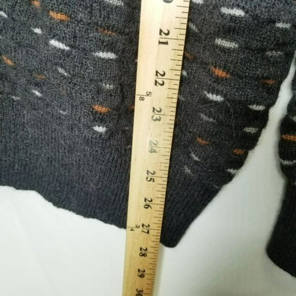 Vintage Fiume V-Neck Alpaca Sweater Size 50  L Made In Italy Grey Pullover - Picture 8 of 13